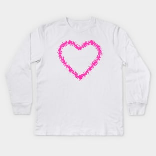 HOT Pink Heart Happy Valentines Day Kids Long Sleeve T-Shirt